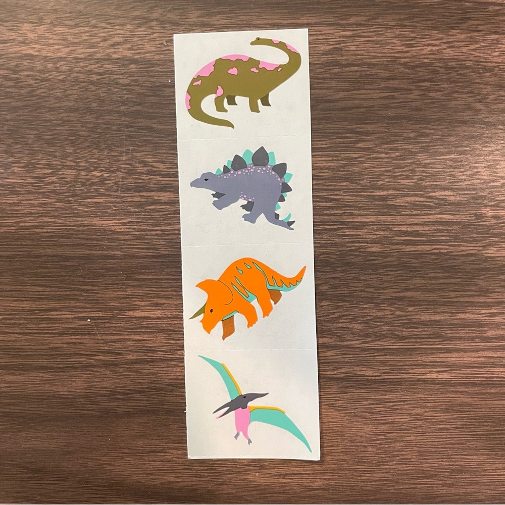 Mrs. Grossman's Stickers 4 Dinosaurs Vintage 1993 Brontosaurus Stego Pterodactyl